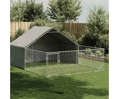 Lauko voljeras šunims su aptvaru, 5x3x1,9m, plienas