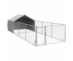 Lauko voljeras šunims su aptvaru, 7x2x1,5m, plienas