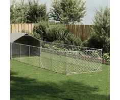 Lauko voljeras šunims su aptvaru, 8x2x1,5m, plienas