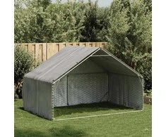Lauko šunų voljeras su stogeliu, 3x2x1,9 m, cinkuotas plienas