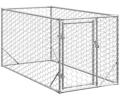 Lauko šunų voljeras su durelėmis, 2x1x1 m, cinkuotas plienas