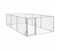 Lauko šunų voljeras su durelėmis, 2x4x1m, cinkuotas plienas