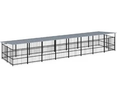 Lauko voljeras šunims su stogu, plienas, 15,02m²