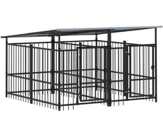 Lauko voljeras šunims su stogu, plienas, 3,75m²