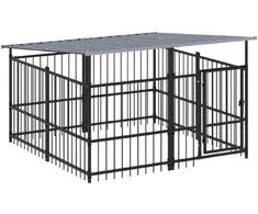 Lauko voljeras šunims su stogu, plienas, 3,75m²