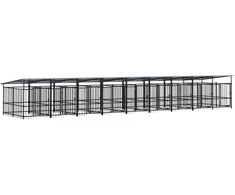 Lauko voljeras šunims su stogu, plienas, 16,89m²