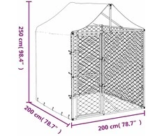Lauko voljeras šunims su stogu, sidabrinis, 2x2x2,5m, plienas