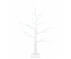 LED beržinė kalėdinė eglutė 2 vnt. Balta 10 x 10 x 58 cm