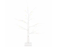 LED beržinė kalėdinė eglutė 2 vnt. Balta 10 x 10 x 58 cm