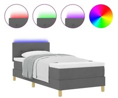 LED Čiužinio Lova Tamsiai pilka 80 x 200 cm audinys