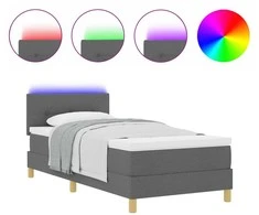 LED Čiužinio Lova Tamsiai pilka 90 x 200 cm audinys
