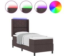 LED Čiužinio Lova Tamsiai rudas 90 x 190 cm audinys