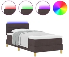 LED Čiužinio Lova Tamsiai rudas 80 x 200 cm audinys