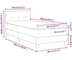 LED Čiužinio Lova Tamsiai rudas 80 x 200 cm audinys