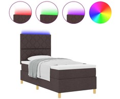 LED Čiužinio Lova Tamsiai rudas 90 x 190 cm audinys