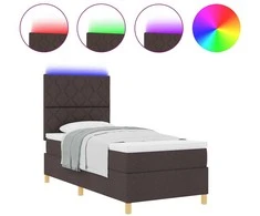LED Čiužinio Lova Tamsiai rudas 100 x 200 cm audinys
