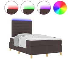 LED Čiužinio Lova Tamsiai rudas 120 x 190 cm audinys