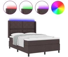 LED Čiužinio Lova Tamsiai rudas 140 x 200 cm audinys