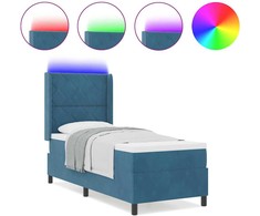 Kiemas lova su LED juostelėmis Mėlyna 80 x 200 cm Aksomas