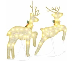 LED elniai 2 vnt. Šilta balta 45 x 19 x 65 cm audinys