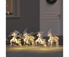LED elniai 4 vnt. 80 LED Daugiaspalvis 44 x 18 x 65,5 cm PET