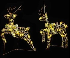 LED elniai su 40 LED 2 pcs Šilta balta PET