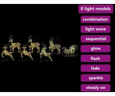 LED elniai su 40 LED 7 pcs Auksinė PET