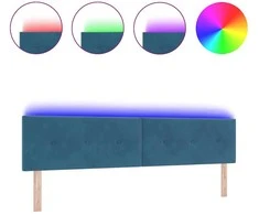 LED galvūgalis su LED juostelėmis Mėlyna 200 cm Aksomas
