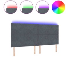 LED galvūgalis Tamsiai pilka 200 cm Aksomas