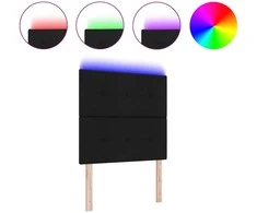 LED galvūgalis su LED juostelėmis Juodas 90 cm audinys