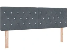 LED galvūgalis su LED juostelėmis Tamsiai pilka 144 cm Aksomas