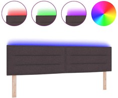 LED galvūgalis su LED juostelėmis Tamsiai rudas 180 cm audinys