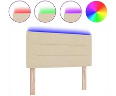 LED galvūgalis su LED juostelėmis Kreminė 100 cm audinys