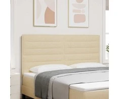 LED galvūgalis su LED juostelėmis Kreminė 180 cm audinys