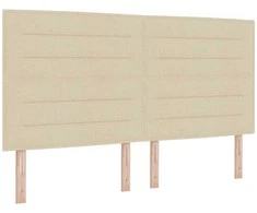LED galvūgalis su LED juostelėmis Kreminė 180 cm audinys