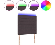 LED galvūgalis su LED juostelėmis Tamsiai rudas 90 cm audinys