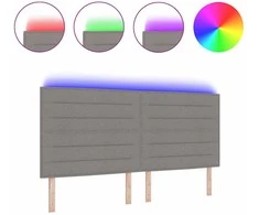 LED galvūgalis su LED juostelėmis Taupe 200 cm audinys
