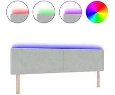 LED galvūgalis su LED juostelėmis Šviesiai pilka 180 cm Aksomas
