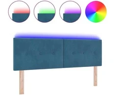 LED galvūgalis su LED juostelėmis Mėlyna 160 cm Aksomas
