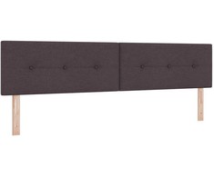 LED galvūgalis su LED juostelėmis Tamsiai rudas 200 cm audinys