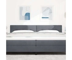 LED galvūgalis su LED juostelėmis Pilka 200 cm Aksomas
