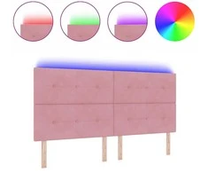 LED galvūgalis su LED juostelėmis Rožinė 200 cm Aksomas