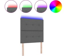 LED galvūgalis su galvūgalio Tamsiai pilka 100 cm Poliesteris