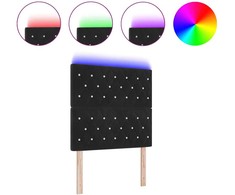 LED galvūgalis su LED juostelėmis Juodas 100 cm Aksomas