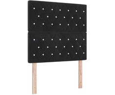 LED galvūgalis su LED juostelėmis Juodas 100 cm Aksomas