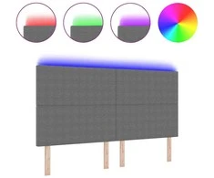 LED galvūgalis Šviesiai pilka 180 cm Kordūrinis audinys