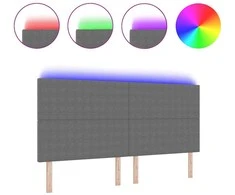 LED galvūgalis Šviesiai pilka 200 cm Kordūrinis audinys