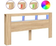 LED galvūgalis, ąžuolo, 200x18,5x103,5cm, apdirbta mediena