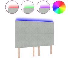 LED galvūgalis Šviesiai pilka 160 cm Aksomas