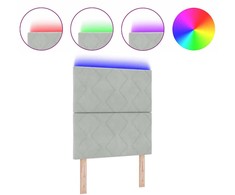 LED galvūgalis Šviesiai pilka 80 cm Aksomas